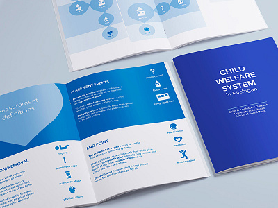 Child Welfare System Guide booklet editorial icons print design style guide