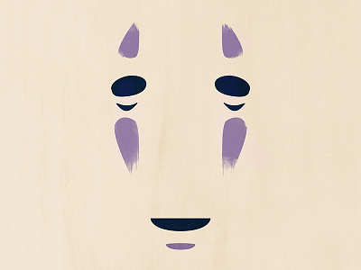 Spirited Away - No Face Minimalist Poster Closeup anime art design illustration minimalist miyazaki movie poster spirited away vector