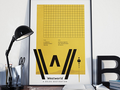 Westworld - Minimalist Poster design grid illustration minimalist poster retro sci fi tv series typography vector vintage westworld