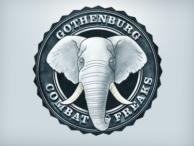 GBG Combat Freaks badge elephant logotype