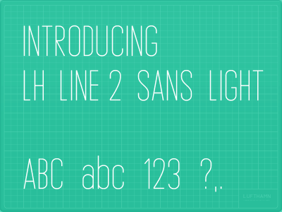 LH Line2 (light) type design typeface