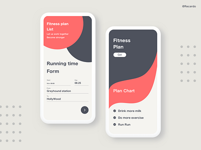 Fitness Plan app design graphic illustration illustrator typography ue ui ui ux web
