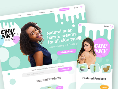 Chunky Soap - Web & Mobile branding design mobile ui mobile uiux ui ux