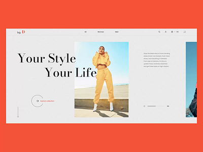 Clothing Store: Main page animation cloth clothing store creative design ecommerce fashion fashiondesigner homepage main minimal online shopping shopping ui ui ux design ui animation ux web website women fashion