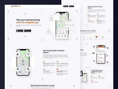 Landing page for navigation app