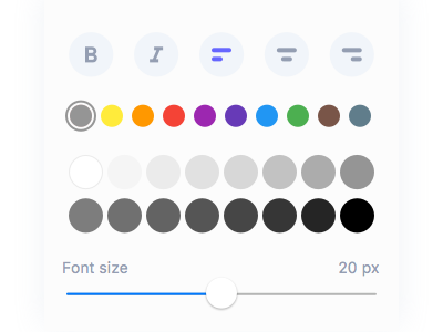 Paragraph properties color pallete mockup prototyping tool wireframe