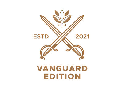 Vanguard Edition Label Mark adventure branding branding and identity collectors concept discovery kickstarter label leafs logo mark origin sauce special edition spices swords vanguard vector