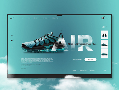 Inspirational design air branding cover creative design digital nike online store shoes site sport ui ux web website