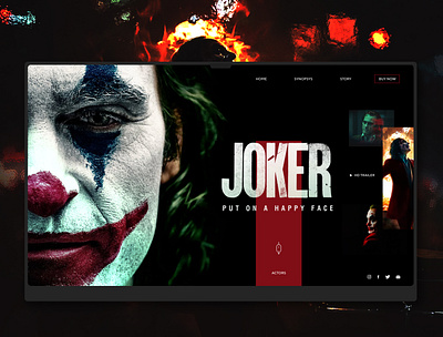 Inspirational design branding cover creative design film joker site ticket trailer trend ui web website