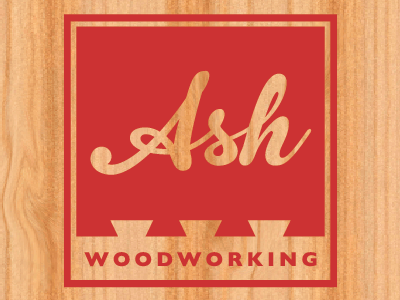 Ash Woodworking Logo on Wood