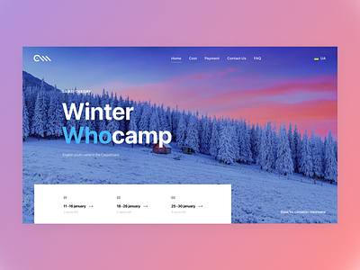 English Camp camp carpathian design english language school mountains school ui ukraine ux website winter