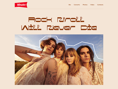 Måneskin Website band eurovision music rock rock and roll sound ui webdesign website