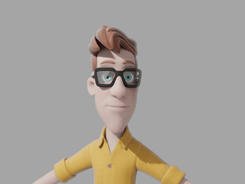 Head Turn (with Anticipation) 3d animation blender3d character animation