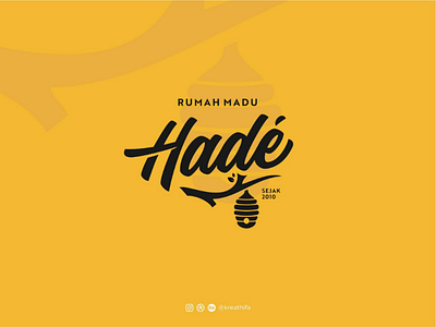 Rumah Madu Hade brand identity graphic design honey iconic lettering logo logo design script typography