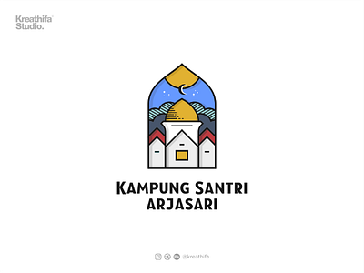 Kampung Santri Arjasari graphic design logo logo design monogram monogram logo monoline simple simple logo vintage