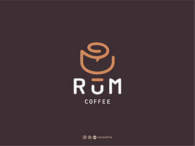 RUM COFFEE branding coffee coffee logo coffeeshop golden ratio graphic design handlettering iconic logo logo logo design logotype monogram typography