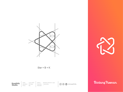 Bintang Keenan golden ratio graphic design logo logo design logo grid logotype monogram monoline star logo typography