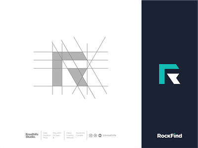 RockFind branding golden ratio graphic design logo logo design logotype typography