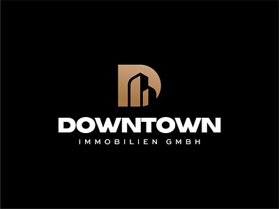 Downtown Immobilien GMBH branding golden ratio graphic design iconic immobilien logo logo design real estate logo