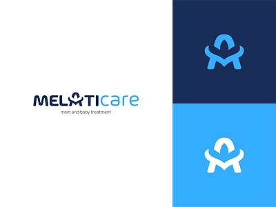 Melati Care care flower logo golden ratio graphic design iconic logo logo design logotype mom and baby rose typography