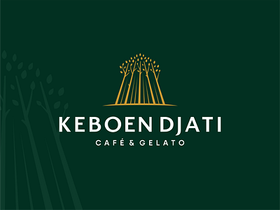 Keboen Djati Cafe & Gelato branding cafe garden golden ratio graphic design logo logo design logotype trees typography