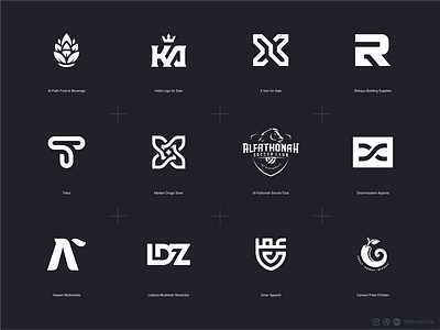 Kreathifa Logo Collection 2019 - Part 1 brand identity branding design fashion golden ratio graphic design icon iconic initial islamic logo logo collection logo design logotype monogram typography vector