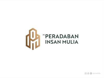 PT. Peradaban Insan Mulia Logo graphic design logo logo construction logo design logo icon logo idea property real estate sketch
