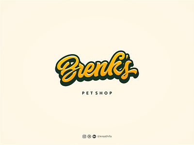 Brenk's Petshop graphic design handlettering iconic logo logo logo design logotype petshop typography