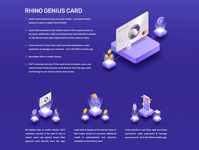 Rhino Debit Card Website blockchain creative cryptocurrency illustration technology ui web design