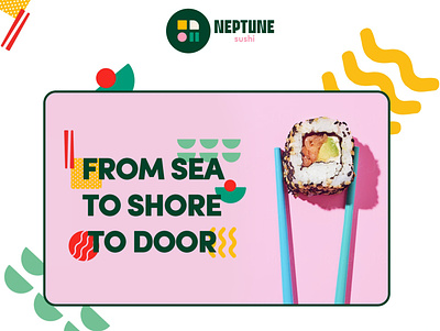 Neptune Sushi Squarespace Website creative delivery ecommerce food illustration squarespace ui web design website