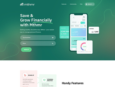 Mthmr Finance App Website Design app application creative graphic design illustration landing page technology webflow
