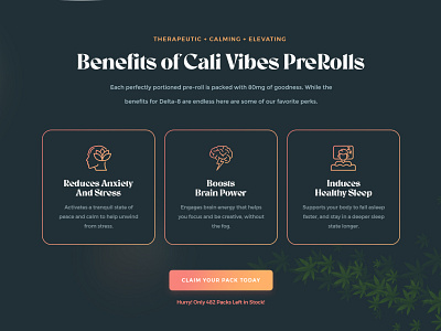 Landing page design for wellness