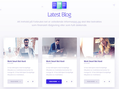 Forbruker Blog Page Design