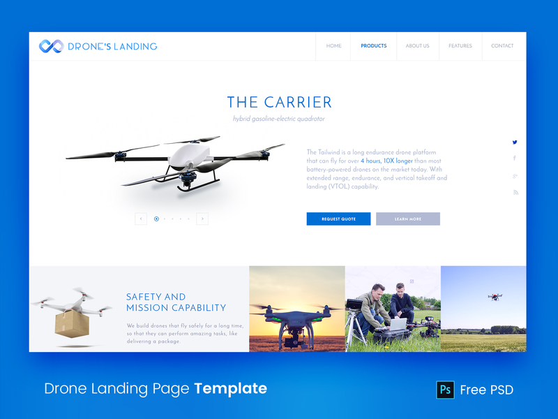 Drone Website Template For Video Drone Company