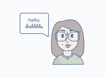 Hello, Dribbble. avatar debut illustration