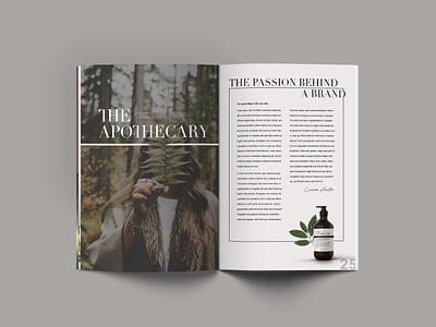 The Apothecary Editorial brand identity branding editorial identity page layout plant typography