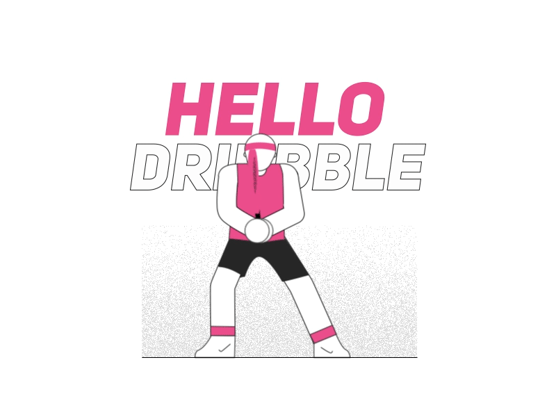 Hello Dribbble! animation gif hello dribbble illustration motion motion graphics sport tennis