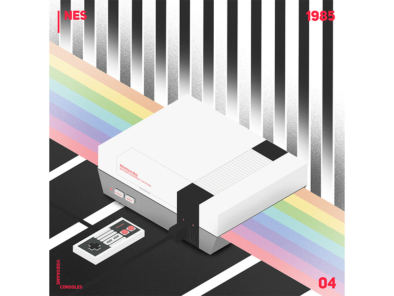 Nintendo Entertainment System console design game gamer gamers illustration nintendo retro videogames