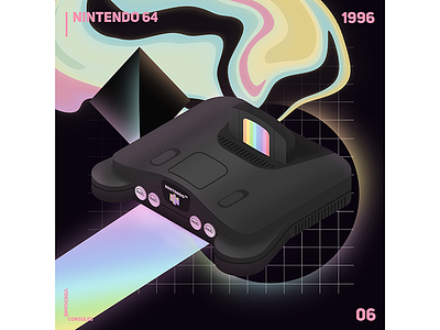 Nintendo 64 console design game gamer illustration nintendo nintendo 64 poster videogames
