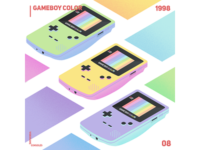 Gameboy Color console game game boy game boy color gamer gamers illustration nintendo poster rainbow videogame videogames