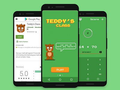 Teddy's Class - An android app app design flat illustration logo minimal typography ui ux