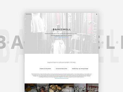 Bareshell Homepage branding clean design logo minimal typography website