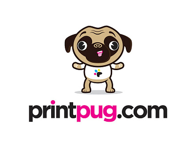Printpug character design logo print pug service