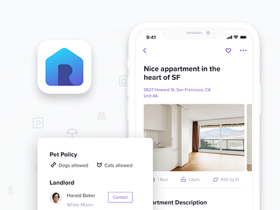 Rentberry Mobile App apartments app clean design icon interface ios iphone minimal minimalistic realestate rent rentberry ui