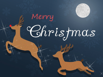Christmas christmas deer design dust fairy greetings moon night pixie reindeer season sky