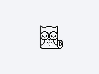 Paper Owl logo minimal owl paper sleepy