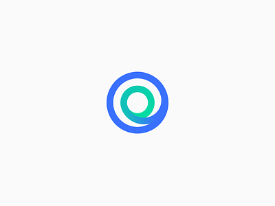 Circular E blue circle e green logo sign swirl