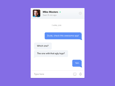 DailyUI - Day 013 Direct Messaging 013 chat flat message user