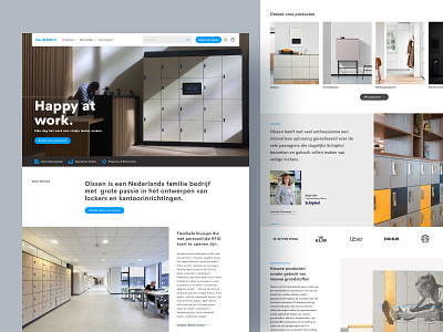 Olssen - Homepage blue clean design grey ui