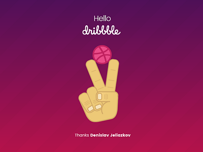 Hello Dribbble! debut first shot hello illustration thank you